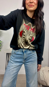 Sudadera Cebra Negro